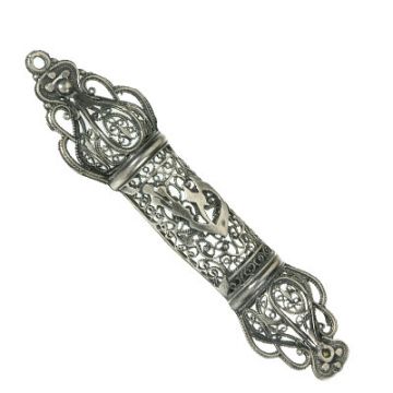 St. Silver Filigree door mezuzah