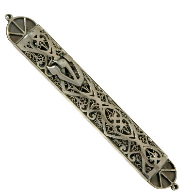 St. Silver Filigree door mezuzah