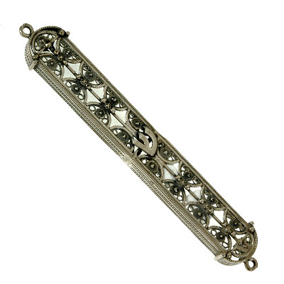 St. Silver Filigree door mezuzah