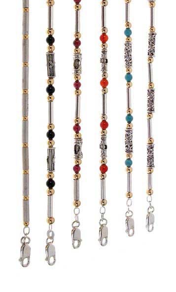 St. silver & 14k Gold Necklace