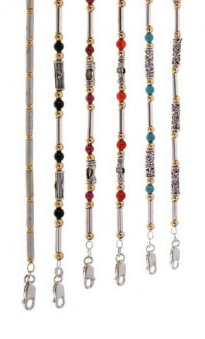 St. silver & 14k Gold Necklace