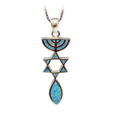 Silver grafted in pendant, set with Crushed Opals