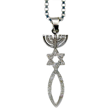 14K white gold & Diamonds Grafted In pendant