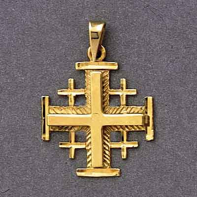 14K Gold Jerusalem Cross