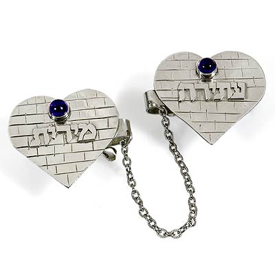 Silver Talith Clips - Heart Shaped
