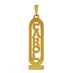 14K Gold,Personalized,  Kartush-Cut out letters