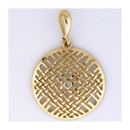 14K Gold pendant with diamond
