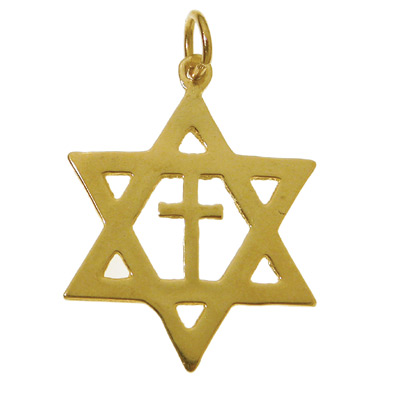 14K Gold Star-Cross 1" high.