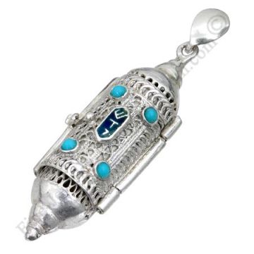 filigree Mezuzah pendant with "El-Shadai"