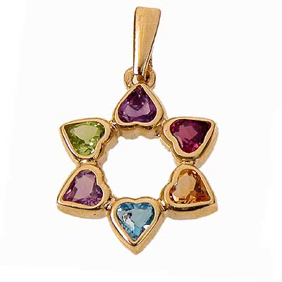 Gemstone Star of David pendant