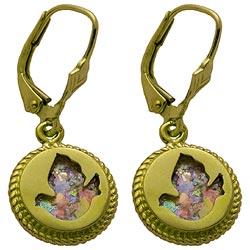 Roman Glass earrings - Dove of Peace