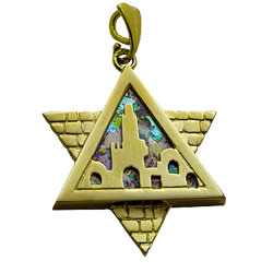 Roman Glass pendant with Jerusalem elements