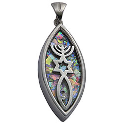 Silver Grafted in with Roman Glass Pendant