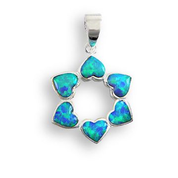 St. Silver star of  David with Opal