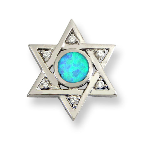 St. Silver Star of David pendant