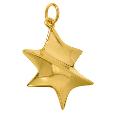 14K Gold 3 Dimensional Star of David pendant