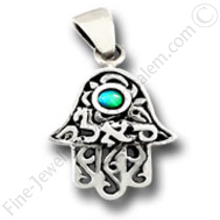 silver hamsa pendant