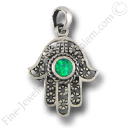 silver hamsa pendant