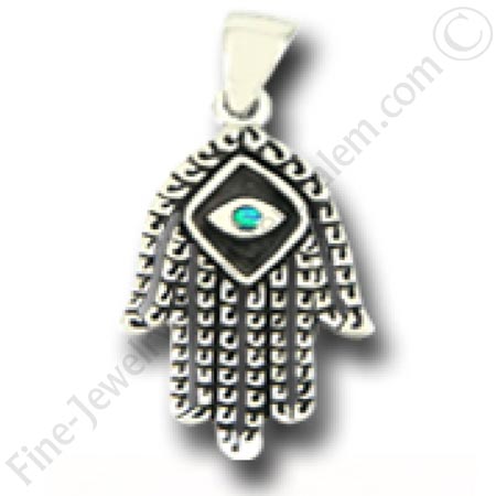 silver hamsa pendant