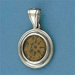 Widow's mite coin pendant