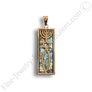 14K gold grafted in pendant
