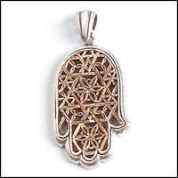 Sterling Silver and 14k Gold hamsa