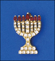 Menorah set with Rubies and Diamonds