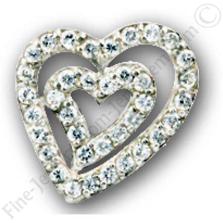 silver pendant with cubic zirconia