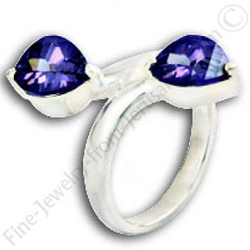 silver ring with cubic zirconia