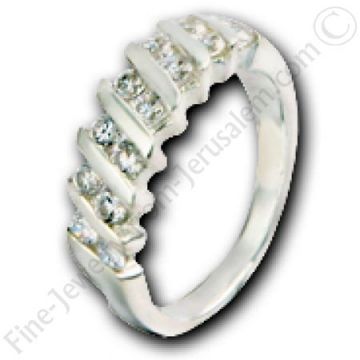 silver ring with cubic zirconia