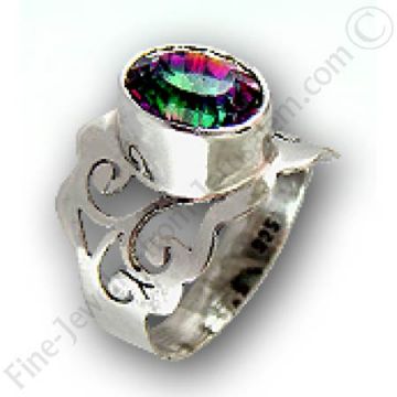 silver ring with cubic zirconia
