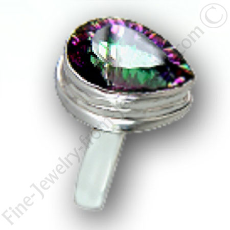 silver ring with cubic zirconia